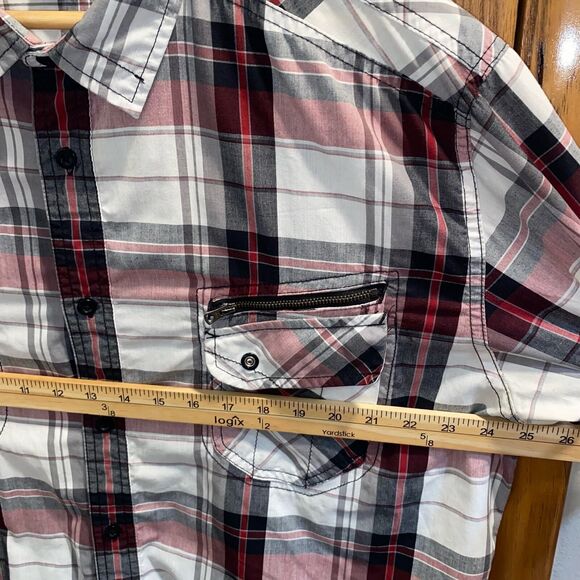 Helix Shirt Men's XXL Short Sleeve Pockets Red Black White Western Rodeo - Picture 7 of 7